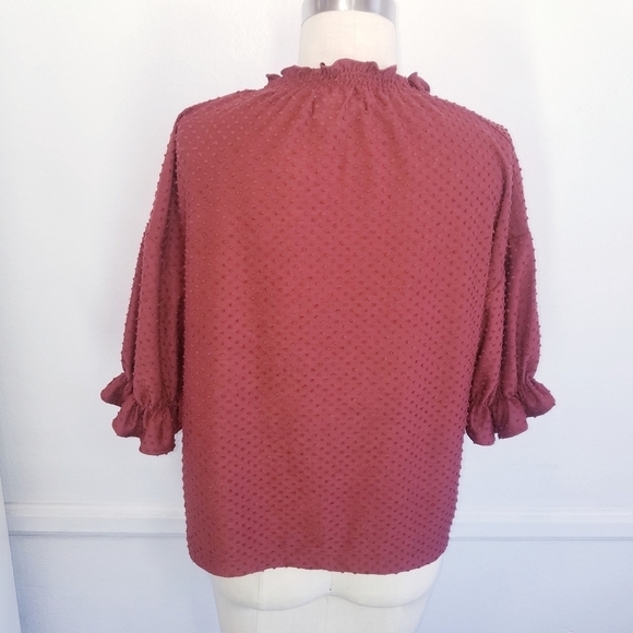 Madewell | Clipdot Ruffle‎ Chiffon Poplin top, size Medium. - Picture 13 of 14